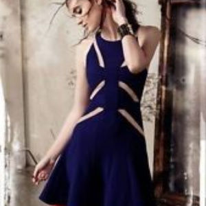 BCBG MAXAZRIA Solie Tulle-Insert Cutout Dress*